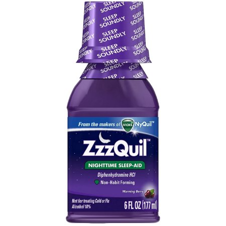 ZzzQuil Nighttime Sleep-Aid Liquid, Calentamiento Berry 6 oz (Pack de 3)