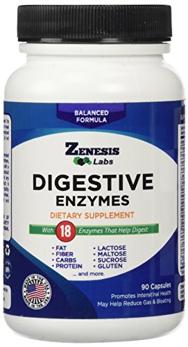 Suplemento de enzimas digestivas - 90 cápsulas - proteasa, amilasa, lipasa, bromelina y 14 otras enzimas