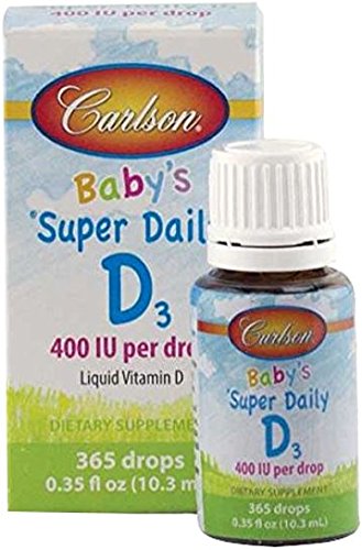 Carlson Labs Carlson laboratorios Super D3 diarias para bebé suplemento de 400 UI, 10,3 ml, 0.35 onza líquida