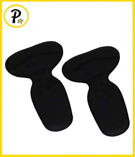 Presadee® talón de pie agarre forro Gel acolchado zapato apretado prevenir ampollas dolor antideslizante con soporte de arco de colchón (negro)