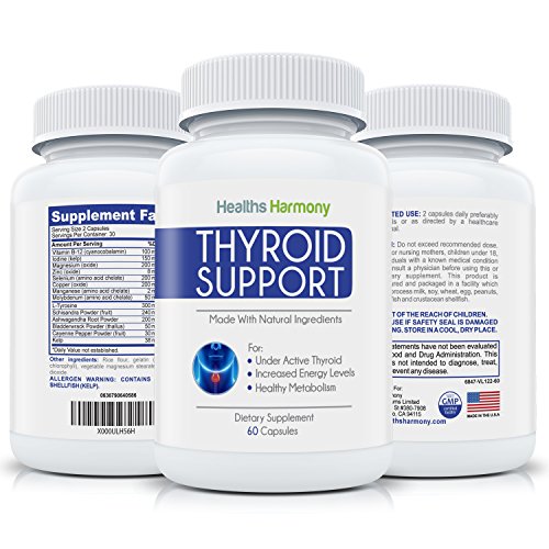 Tiroides potente suplemento de apoyo: Mejorar tu energía y bajar de peso con aumento del metabolismo - yodo y raíz de Ashwagandha para la salud de la tiroides - garantía de devolución de dinero 100%