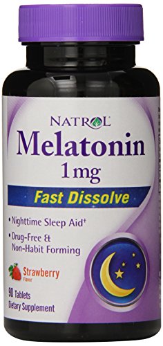 Natrol melatonina 1mg rápida disolver tabletas, fresa, 90-Conde