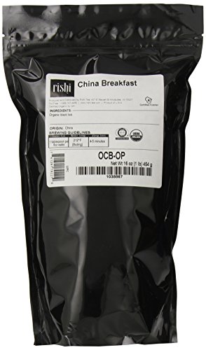 Rishi orgánica China desayuno hojas sueltas té, bolsa de 1 libra