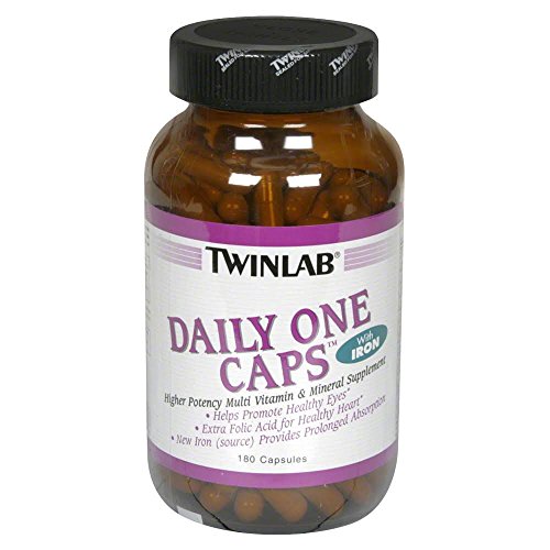 Tapas de Twinlab diariamente un suplemento de vitamina y Mineral con hierro, 180 cápsulas