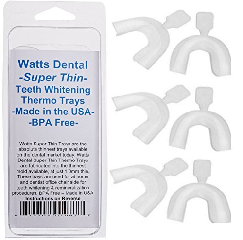 Watts Dental Super delgada blanqueamiento dental bandejas Pack de 6