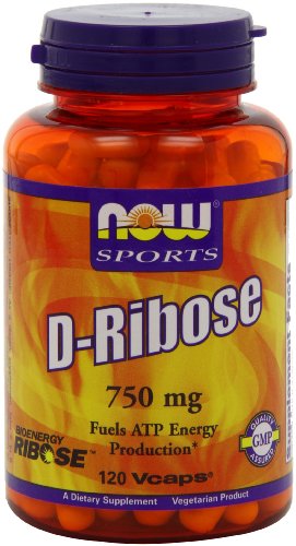 Ahora alimentos D-Ribose 750mg, cápsulas Veg bioenergía, 120-Conde