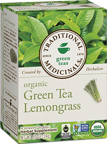 Medicinales tradicionales té verde orgánico hierba té, 16 bolsas de té (paquete de 6)