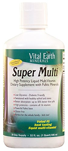 Minerales de la tierra vital Super líquido Multi vitaminas, 32 onzas de líquido