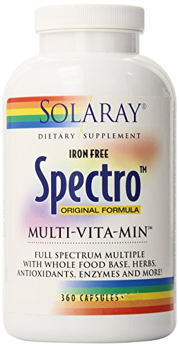 Solaray Spectro libre de hierro multivitamínico cápsulas, cuenta 360