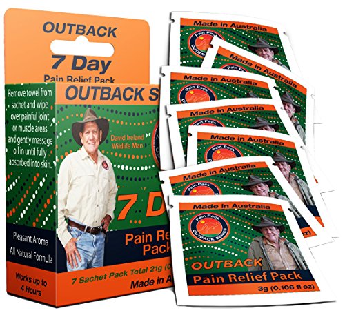 Dolor alivio 7 Pack por Outback ®: Tópico dolor analgésico elegido por enfermos de artritis, dolor articular, dolor muscular, neuralgia, dolor de espalda, etc. | Naturales [siete sobres de 3mL]