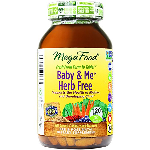 MegaFood - bebé y Me hierba libre, apoya la salud de una mujer y su bebé durante el embarazo, 120 tabletas (envasado de alta calidad)