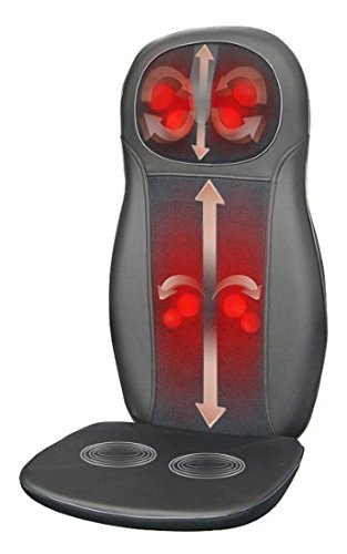 Cuello Zyllion ZMA-14-BK Shiatsu y masaje de espalda Cojín con calor (negro)-un año de garantía