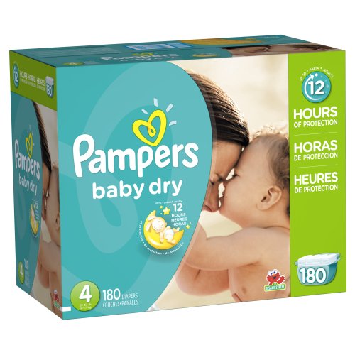 Pampers Baby pañales Dry economía Pack Plus, tamaño 4, cuenta 180