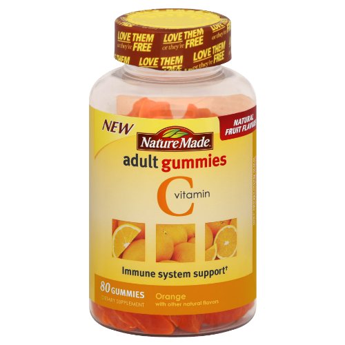 Naturaleza adulta naranja de gomitas vitamina C, cuenta 80