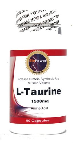 L-taurina - # 90 cápsulas L-Tautine 1500 mg aumento de la masa muscular y fuerza - biopoder nutrición