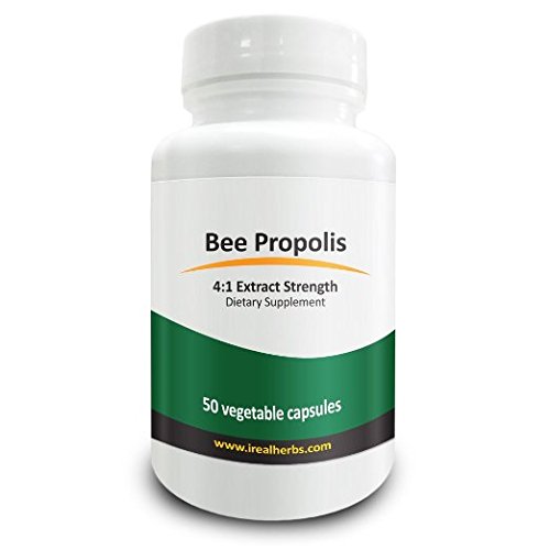Hierbas real abeja propóleos P.E 4:1 equivalente a 2800mg de propóleo de abeja - soporta sistema de inmunidad, rico en flavonoides, mejora la función digestiva - 50 cápsulas