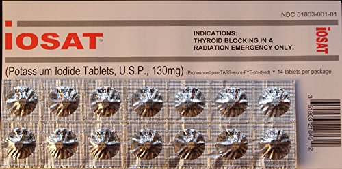 10 paquetes iOSAT yoduro de potasio tabletas, 130 mg (14 tabletas) -10 paquetes