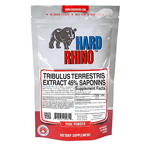 Rhino duro Tribulus Terrestris 45% saponinas del extracto en polvo, 125 gramos
