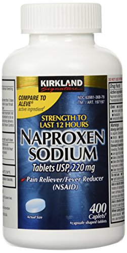 Naproxeno sódico por Kirkland Signature - 400 cápsulas 220 mg no prescripción fuerza - en comparación con el ingrediente activo de Aleve
