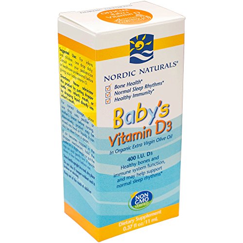 Nordic Naturals Baby gotas de vitamina D3, huesos saludables y función del sistema inmune y puede ayudar a dormir Normal, .37oz