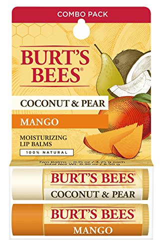 Las abejas labio bálsamo, coco y pera y Mango, de Burt ampolla caja, 0,3 onzas, 2 Conde bálsamo de labios de las abejas de Burt