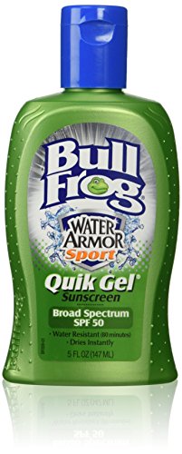Bull Frog agua armadura deporte Quik Gel protector solar, SPF 50 5 onzas (147 ml)