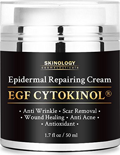 EGF Cytokinol® crema de reparación epidérmica - reduce la apariencia de las arrugas, manchas, quemaduras y ayuda en la cicatrización de heridas - mejor Anti arrugas crema, reparación de la piel y tratamiento del acné cicatriz eliminación - 1.7 Oz