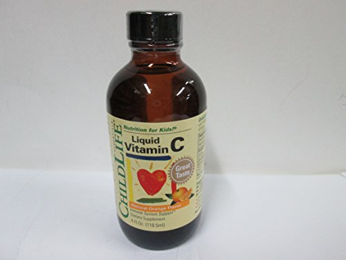 Niño vida líquido vitamina C, sabor naranja, botella de cristal, 4 onzas