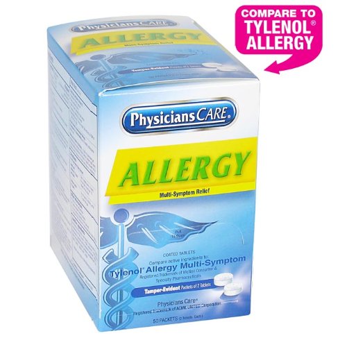 Physicianscare múltiples síntomas alergia alivio tabletas, cuenta 50
