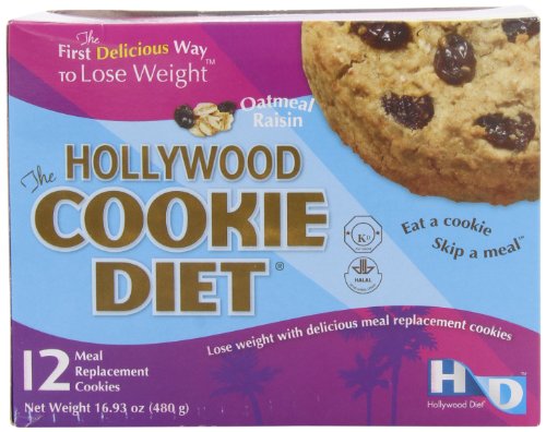 Hollywood Cookie dieta comida recambio galletas, harina de avena con pasas de uva, 16,93 oz (pack 12)