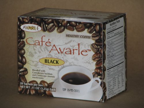 Avarle negro saludable café con Ganoderma y Cordyceps 1 caja (20 bolsitas)