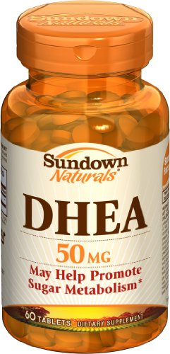 Sundown Naturals DHEA energía mejorar suplemento alimenticio comprimidos, 50 mg, 60-Conde botellas (paquete de 3)