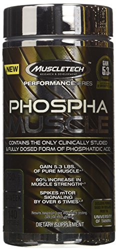 Músculo de MuscleTech Phospha, estudiado clínicamente y totalmente dosificada forma de ácido fosfatídico, 140 cápsulas