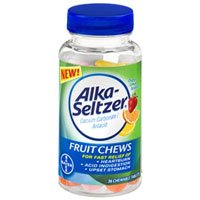 Alka-Seltzer antiácido fruta mastica naranja limón y fresa, limón naranja y fresa 36 cada (paquete de 4)