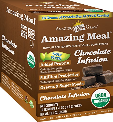 Increíble comida infusión de Chocolate orgánico en polvo Gluten Free, 10 caja de 343 Gramos