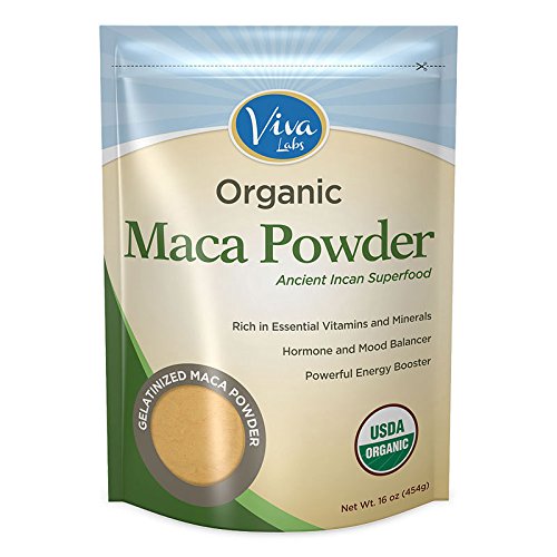 Viva laboratorios #1 polvo de Maca Orgánica, gelatinizado de biodisponibilidad mejorada, no-GMO, bolsa de 1lb