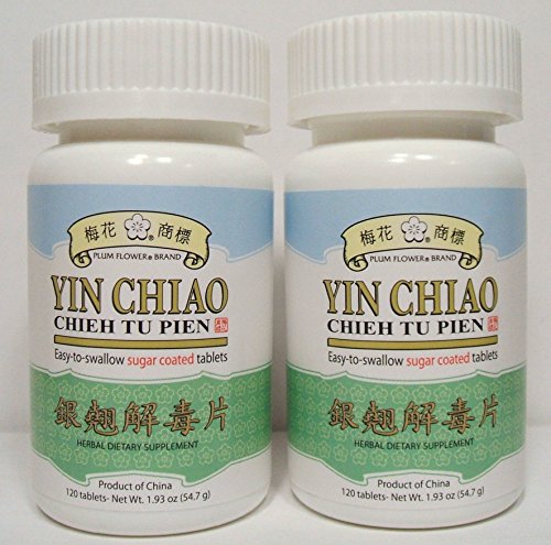 Pack 2! Yin Chiao Chieh Tu Pien, comprimidos recubiertos de azúcar, 2 x 120 tabletas / Yin Qiao Jie Du Pian