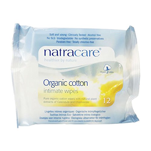 Natracare algodón orgánico íntimo Limpie - 12 valor tamaño (Total 144 toallitas)