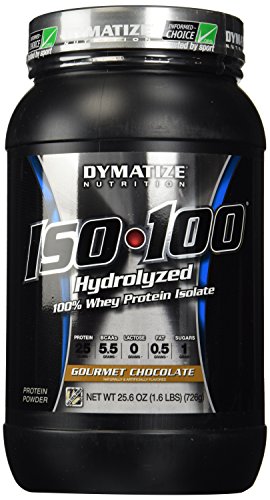 Dymatize Nutrition - aislante de la proteína de suero 100% hidrolizada 100 ISO Chocolate Gourmet - 1,6 libras.
