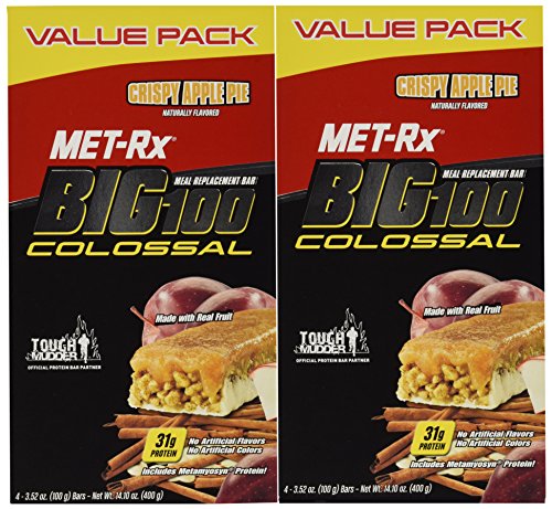 Tarta de manzana crujiente colosal de MET-Rx Value Pack, cajas 4-3.52 onzas (paquete de 2)