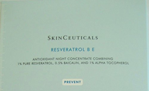 SkinCeuticals Resveratrol B E - 1 caja de 6 tubos de compresión = (.75 onzas / 22,2 ml.) 3/4 Oz. Un concentrado de antioxidantes durante la noche ayuda a reparar y prevenir daño acumulado para mejor luminosidad y densidad