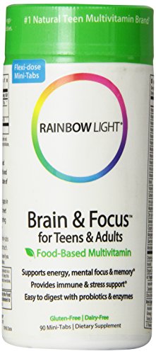 Cerebro de luz de arco iris y foco multivitamínico, 90 tabletas