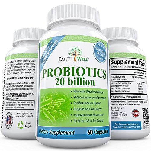Los probióticos naturales 20 billones - mejor suplemento probiótico para mujeres hombres niños - promueve el sistema inmunológico saludable Colon intestino digestivo estreñimiento aumenta energía - clínicamente no probado efectos secundarios