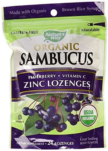 Paquete de 2 - pastillas de Zinc orgánico naturalezas manera con saúco y vitamina C, conteo de 24