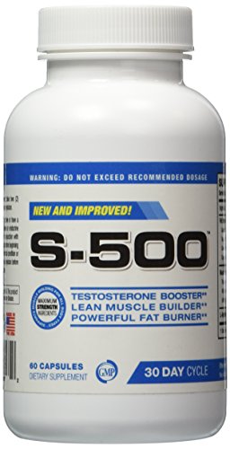 Booster de testosterona Fat Burner para hombres-S-500 en un constructor muscular concentrado Ultra Pre trabajo, suplemento de óxido nítrico, quemador de grasa, píldoras de la energía, suplemento para bajar de peso, 60 cápsulas, ciclo de 30 días, se ven mu