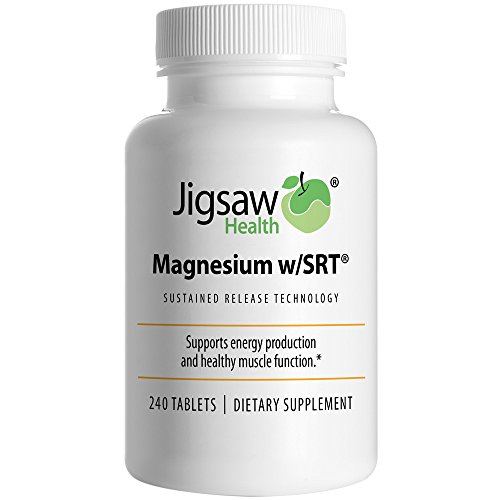 Rompecabezas magnesio w/SRT - suplemento de magnesio Premium, orgánicos y lenta liberación - activo, tabletas de malato de magnesio biodisponible con cofactores de vitamina B, 240 tabletas