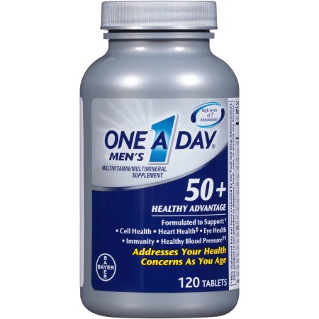 One A Day Hombre 50 Healthy Advantage multivitaminas - multiminerales tabletas de suplementos 120 recuento