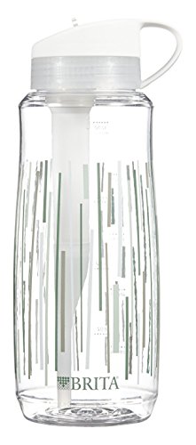 BRITA duro cara botella de filtro de agua, líneas claras, 34 onzas (el diseño puede variar)