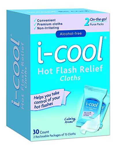 i-COOL Hot Flash alivio paños, cuenta 30