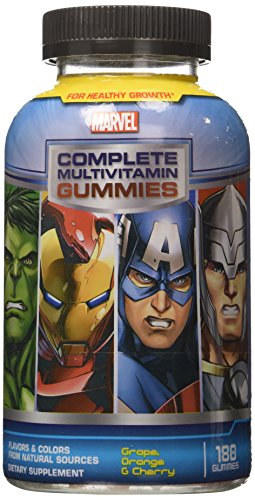 Avengers Marvel completan multi-vitamina gomitas, cuenta 180